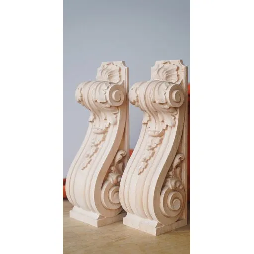 oak medium carved scroll leaf corbel baroque style